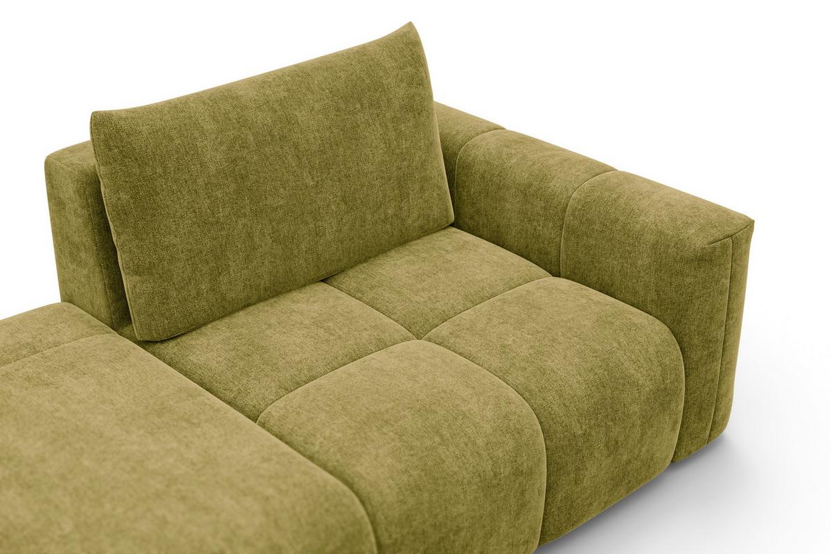 ECKSOFA VERONA 4-Sitzer LINKS, Khaki - Schwarz/Grün, Holz/Textil (282/173cm) - Courtois Laville