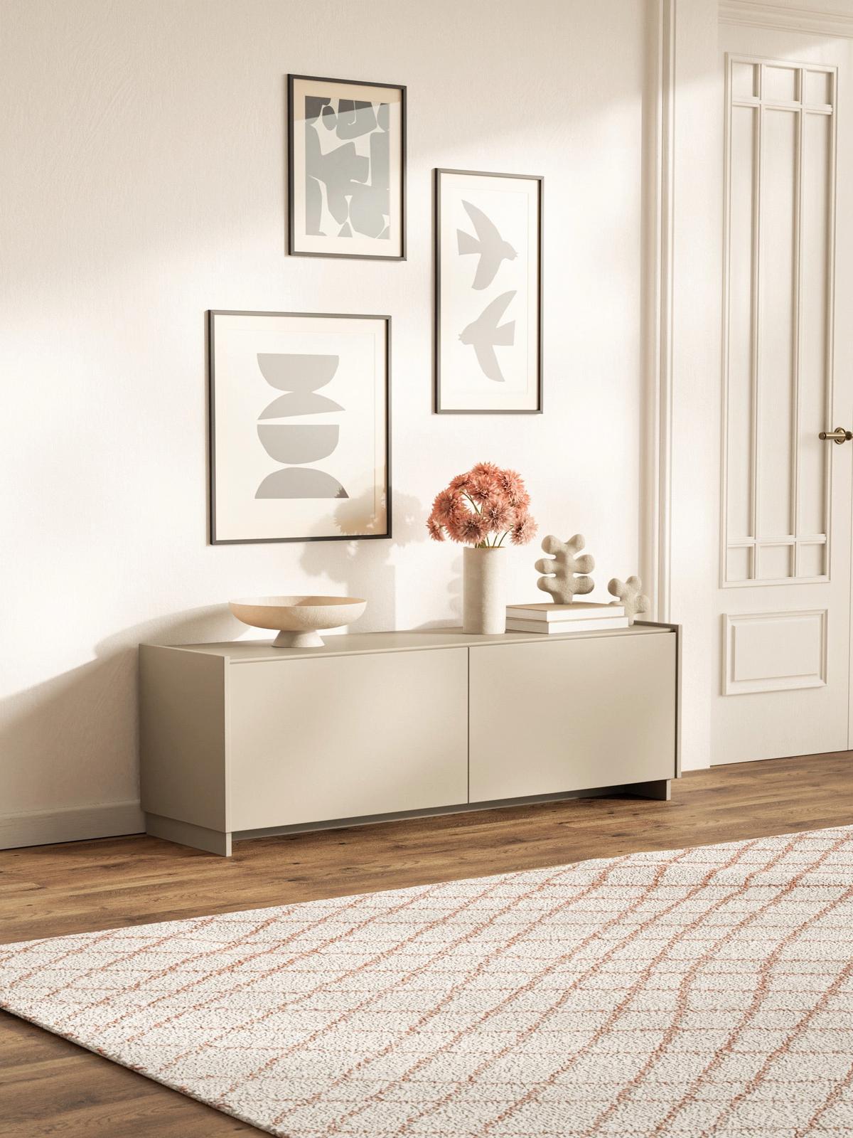 TV-LOWBOARD Magro 2-türig hängend oder stehend, Kaschmirgrau, 140 cm - Taupe, Holzwerkstoff (140/46.2/39cm) - Selsey