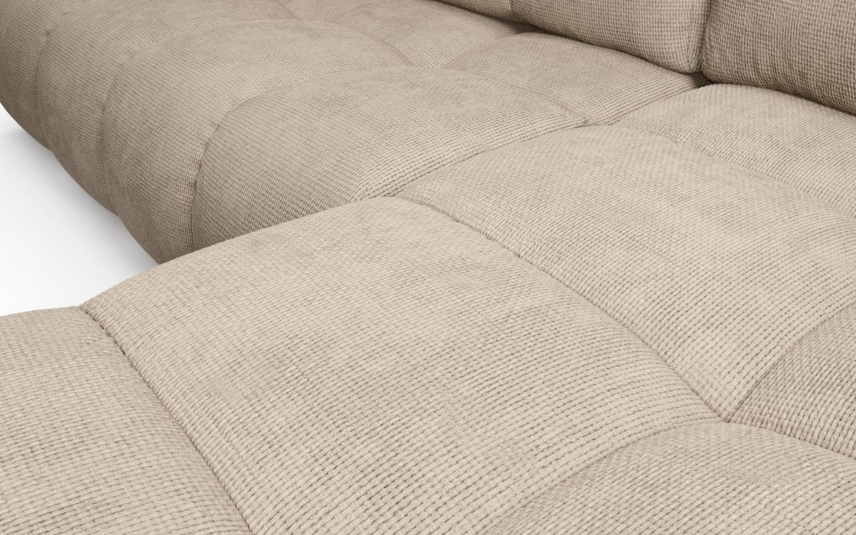 ECKSOFA DUCA R-S Grau Chenille mit Schlaffunktion - Sandfarben, Holz (266.5/266.5cm) - MASSENO