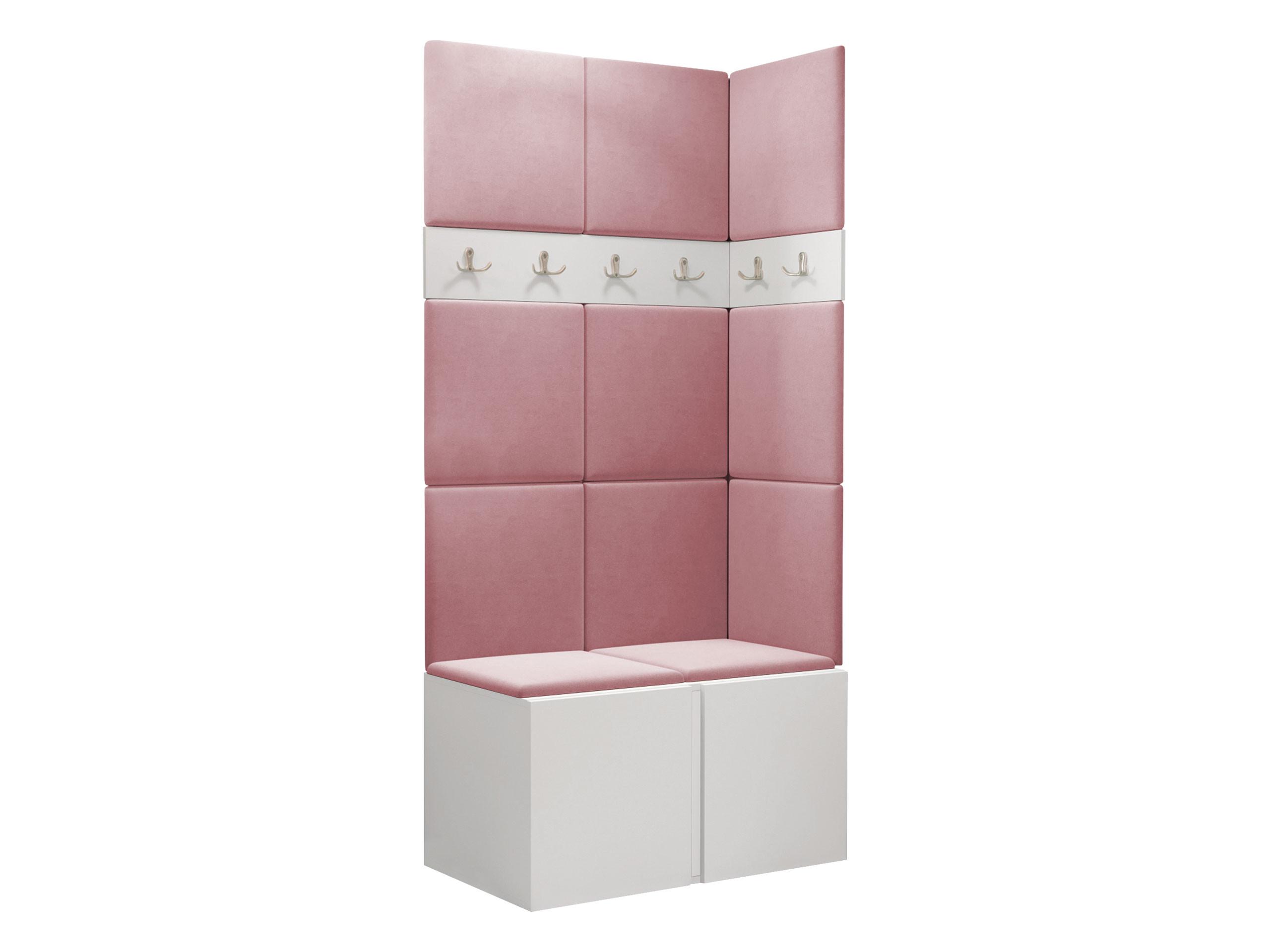 GARDEROBEN-SET Orion I - Weiß/Rosa, Holzwerkstoff/Kunststoff (84/186/46cm) - MIRJAN24