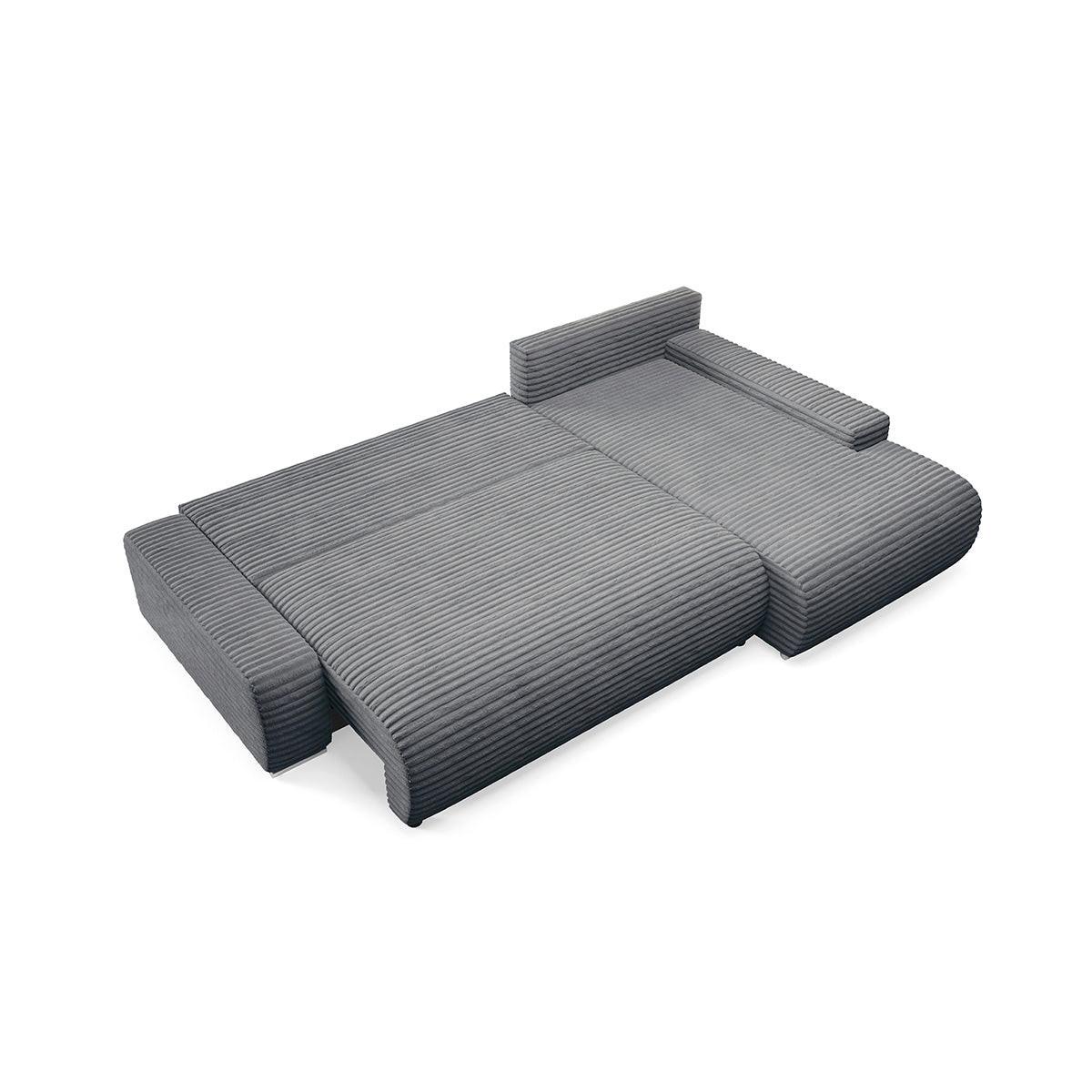 ECKSOFA Ivana 3 Sitzplätze Dunkelgrau - Grau, Holz (265/172cm) - Petits-meubles