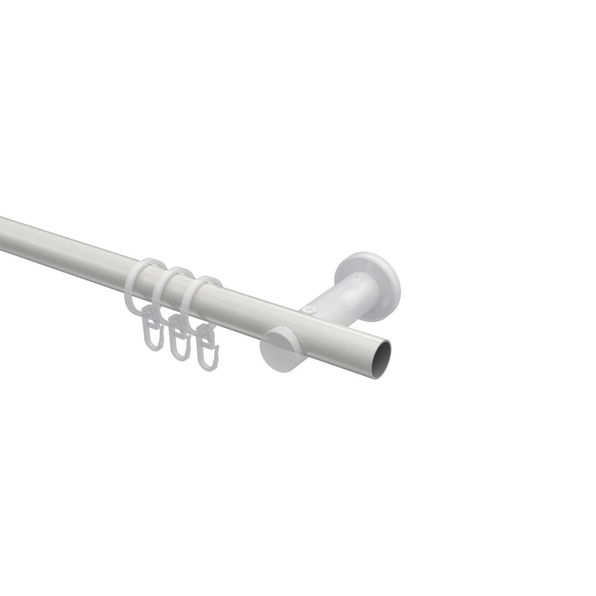 GARDINENSTANGE Platon Savio 240 cm (geteilt in 2 x 120 cm), 1-läufig, 20 mm Ø Weiß - Weiß, Metall (240cm) - INTERDECO
