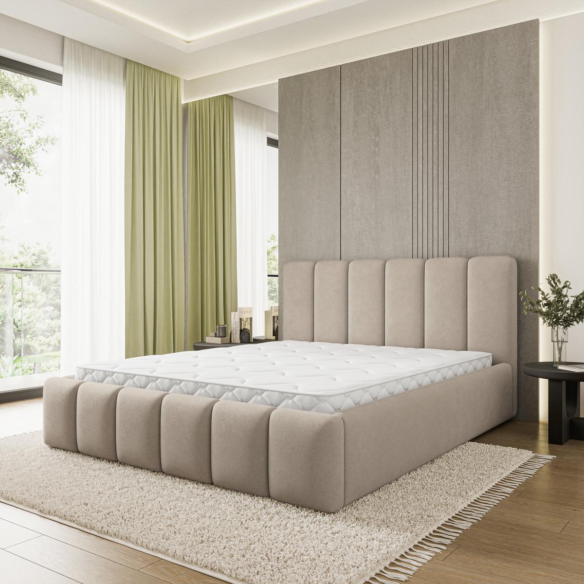 POLSTERBETT ATTORA SR 160x200 cm mit Bettkästen - Beige - Beige, Holz (160/200cm) - MASSENO