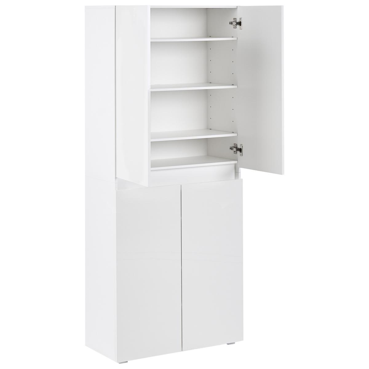 SCHUHSCHRANK Weiß Lethbridge - Weiß, Holzwerkstoff (77/180/36cm) - Beliani