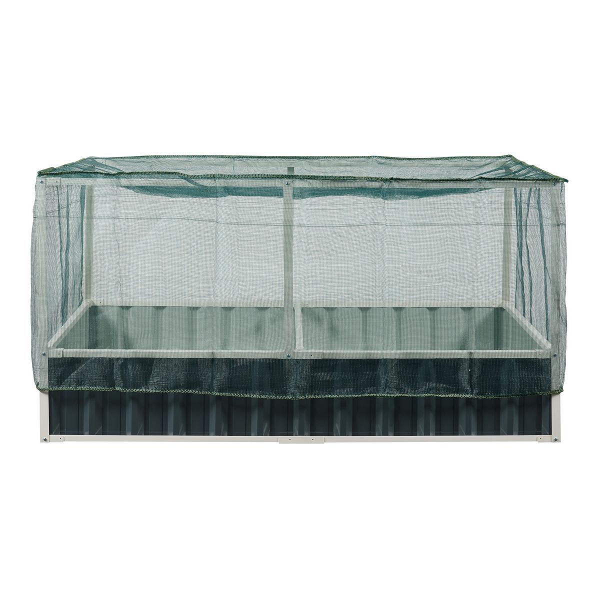 HOCHBEET Alblasserdam mit Netz - Anthrazit, Metall (174/88/90cm) - [en.casa]