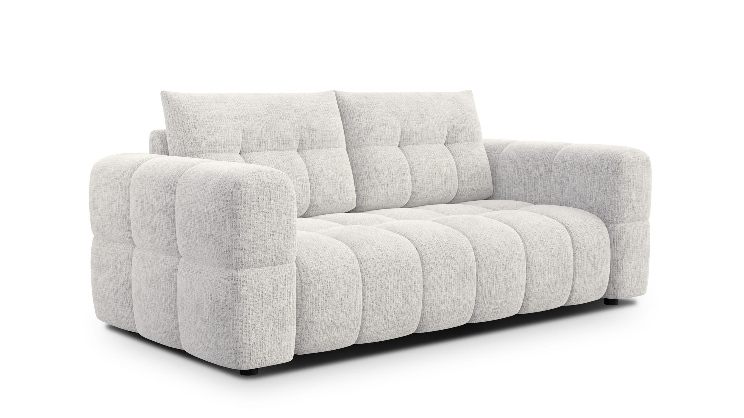 SOFA CLOUDI 2,5-Sitzer, creme - Creme/Schwarz, Holz/Textil (211/89/104cm) - Wozimo
