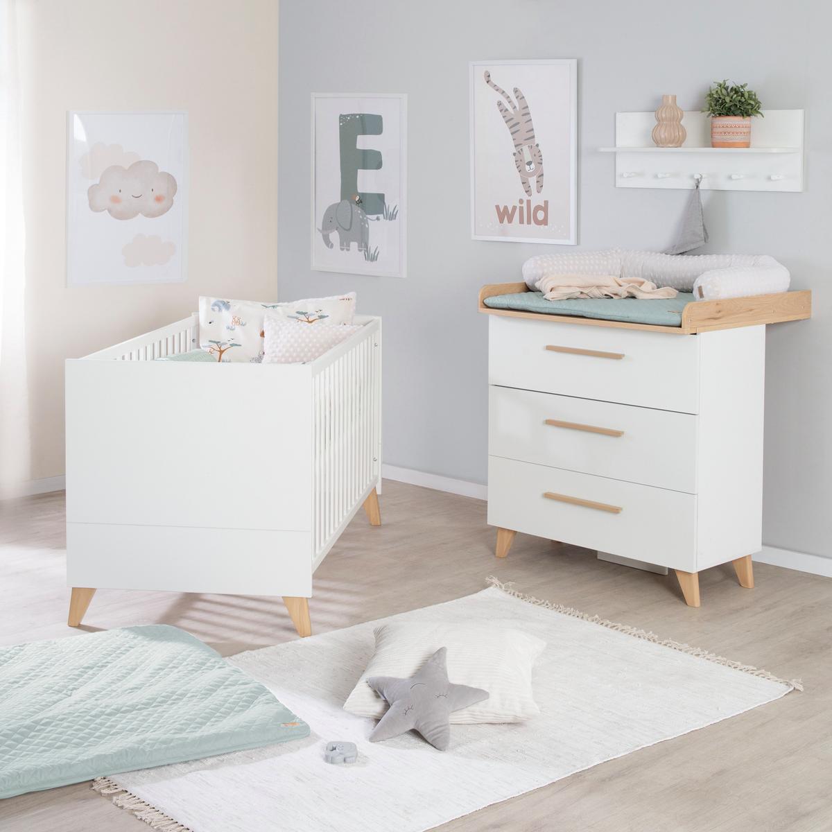 BABYZIMMER Leon 2-teilig I - Weiß, Holz (1/1/1cm) - Roba