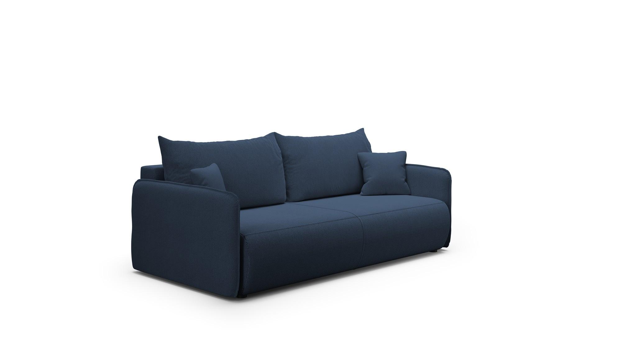 SCHLAFSOFA Calgary - Dunkelblau, Holzwerkstoff/Textil (216/86/105cm) - Fun Möbel
