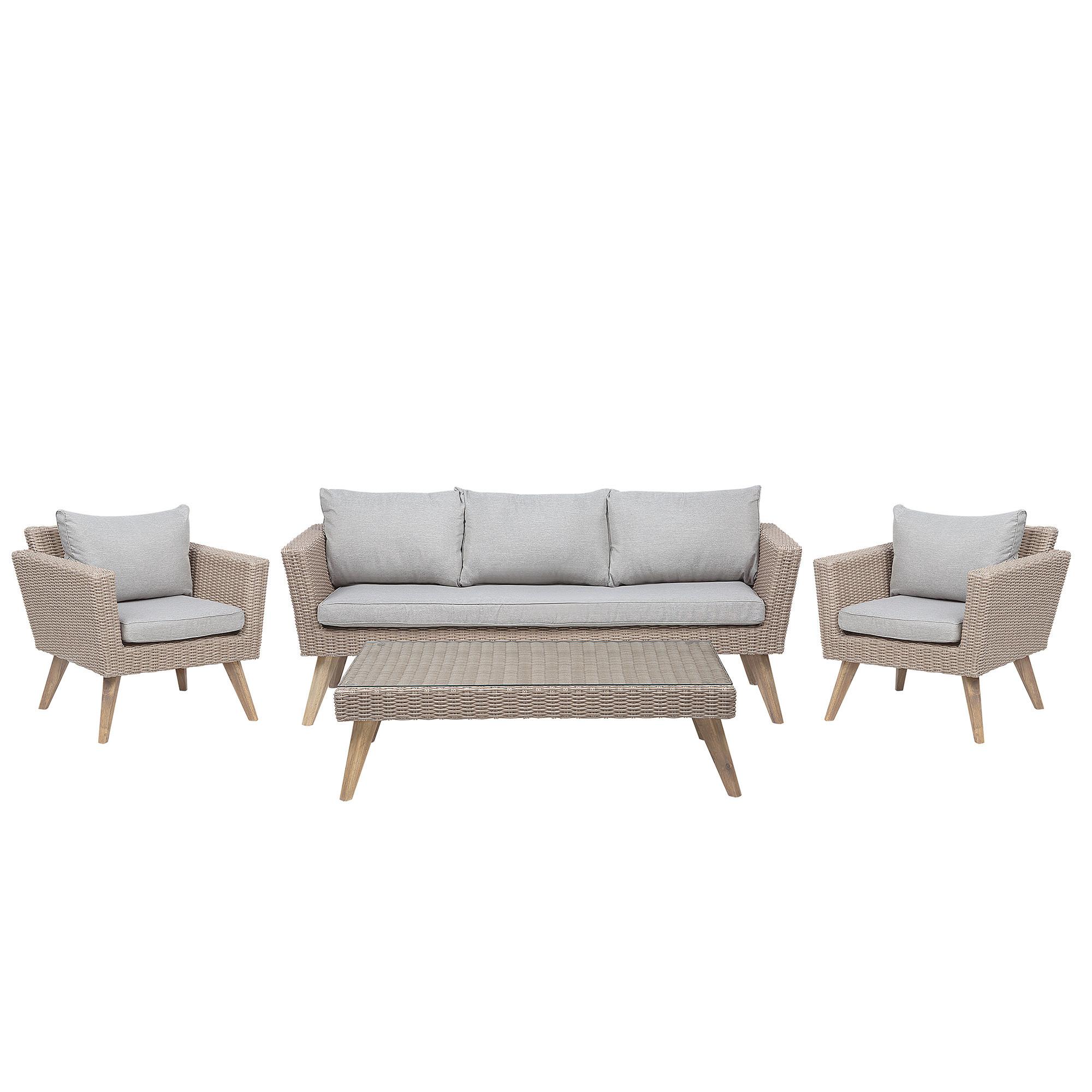 LOUNGE SET-5-Sitzer beige Vittoria - Beige, Kunststoff - Beliani