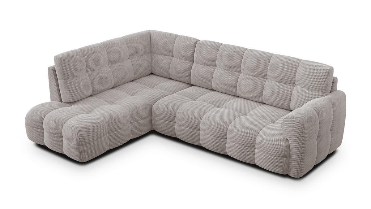 ECKSOFA MELLOW 5-Sitzer, beige - Beige/Schwarz, Holz/Textil (283/191cm) - Wozimo