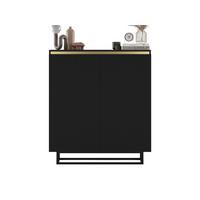 HIGHBOARD Selene 2D Schwarz Matt 111 cm - Schwarz, Holzwerkstoff/Metall (111/125/35cm) - Meble Lindner