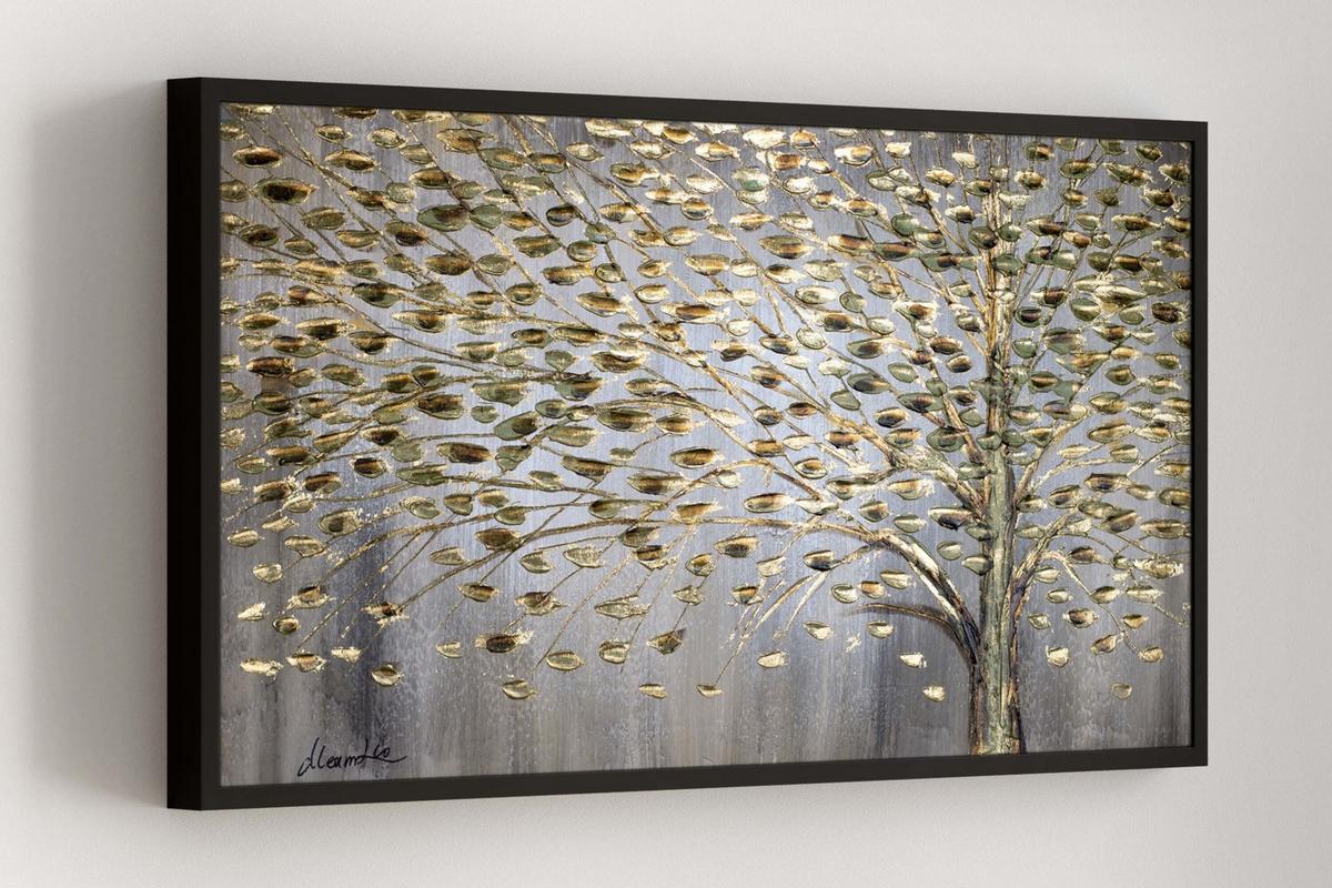 ACRYLBILD HANDGEMALT 120/60 cm - Grau, Holz/Textil (120/60cm) - KUNSTLOFT