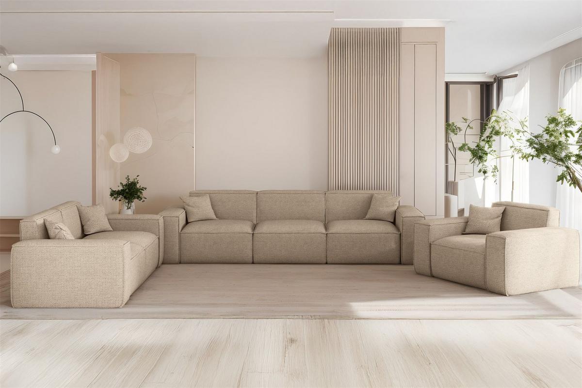 SESSEL Celes Premium In Artico - Beige, Holzwerkstoff/Textil (121/73/90cm) - Fun Möbel