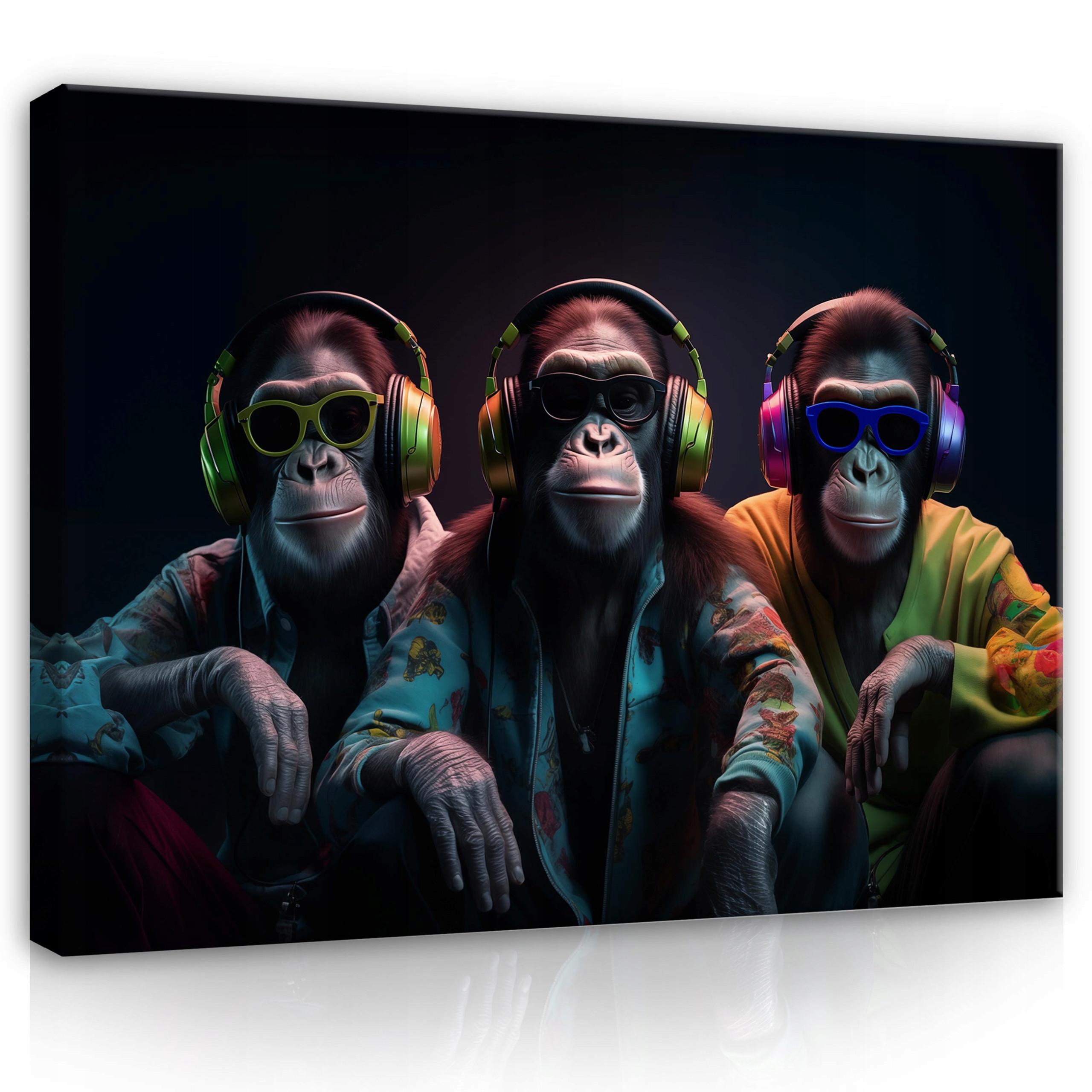 LEINWANDBILDER Affe Abstrakt 60x40 - Multicolor, Holzwerkstoff (60/40cm) - Wallarena