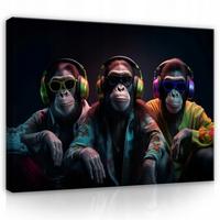 LEINWANDBILDER Affe Abstrakt 60x40 - Multicolor, Holzwerkstoff (60/40cm) - Wallarena