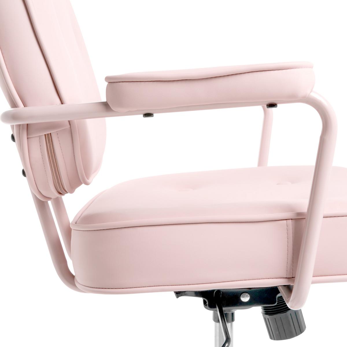 SCHREIBTISCHSTUHL Kunstleder Pastellrosa Paramus - Pink, Kunststoff (60/81/65cm) - Beliani