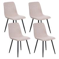 ESSZIMMERSTUHL 4er-Set Beige Tuscola - Creme/Schwarz, Textil (46/88/58cm) - Beliani