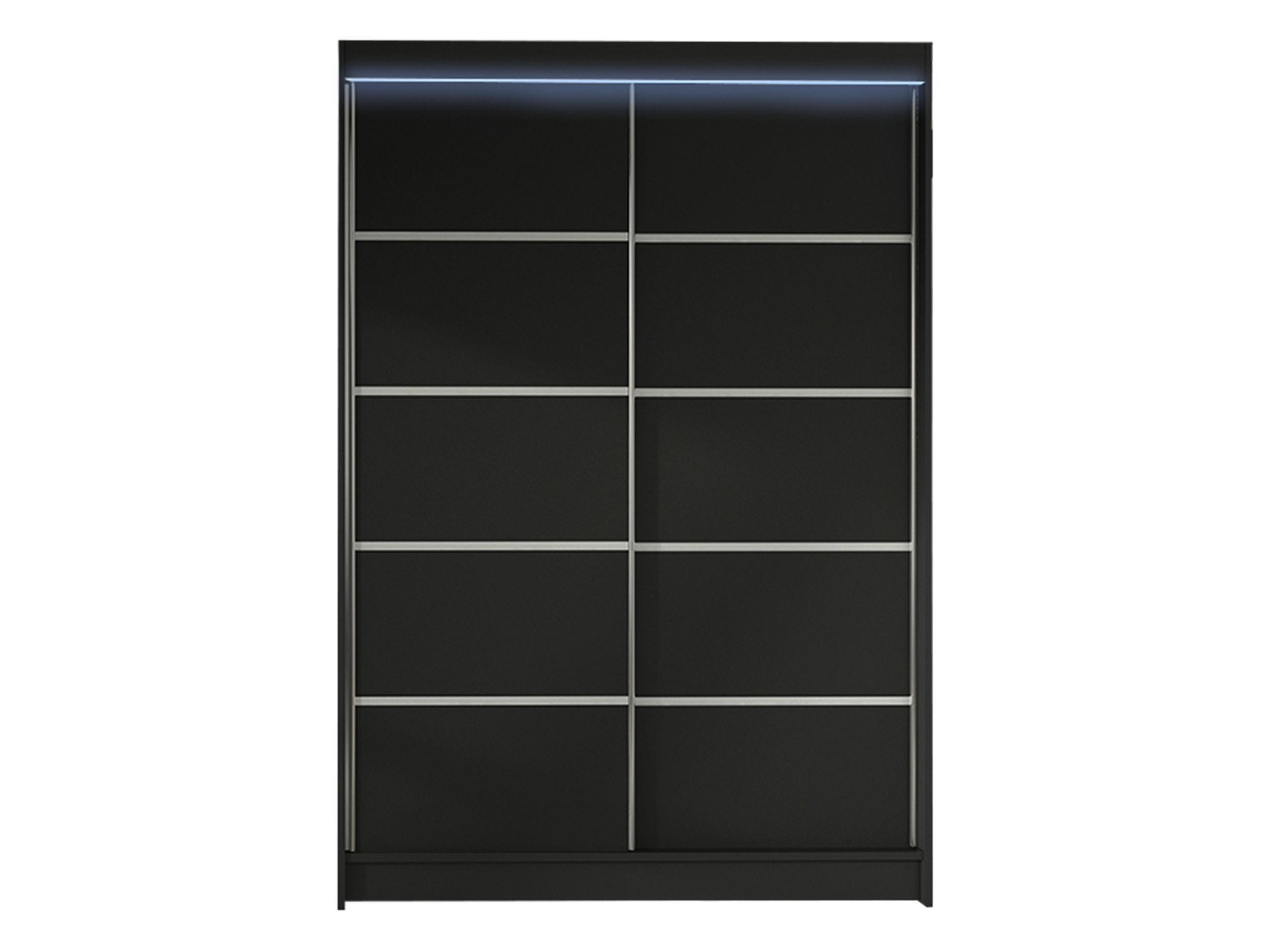 SCHWEBETÜRENSCHRANK Lino IV mit RGB LED Beleuchtung - Schwarz, Holzwerkstoff/Metall (120/200/58cm) - MIRJAN24
