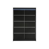 SCHWEBETÜRENSCHRANK Lino IV mit RGB LED Beleuchtung - Schwarz, Holzwerkstoff/Metall (120/200/58cm) - MIRJAN24