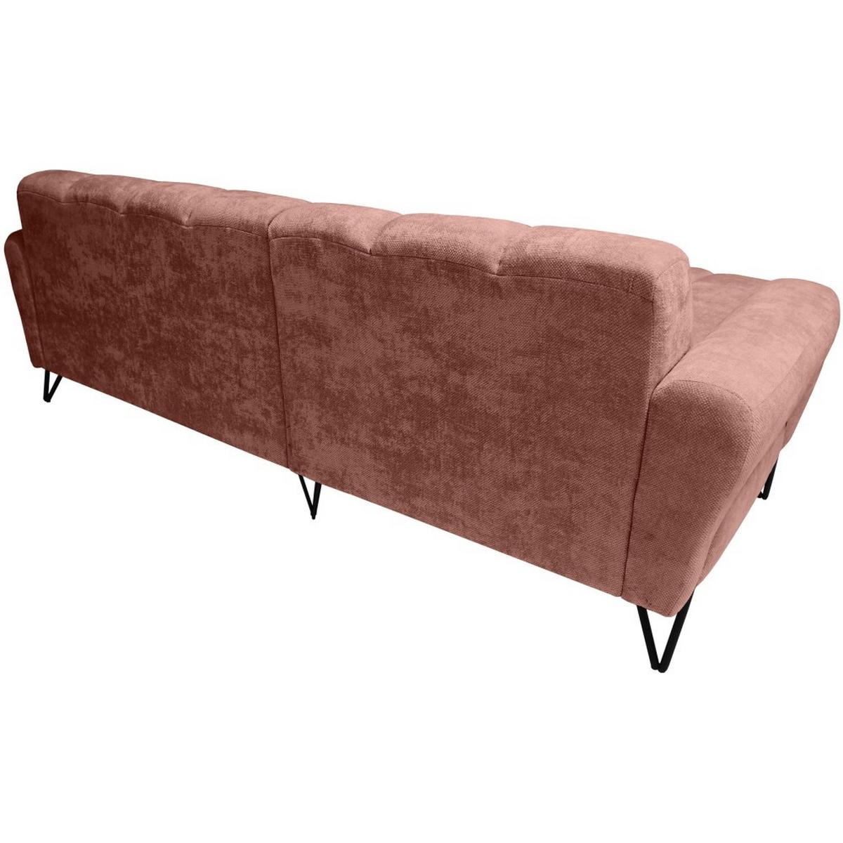ECKSOFA Volare Mini ohne Schlaffunktion rot links, Vega-Stoff - Rot/Schwarz, Textil/Metall (256/165cm) - Beautysofa