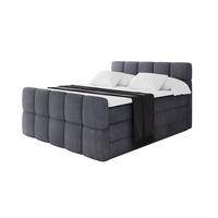 BOXBETT mit Matratze H3/H4 - FAMA-Z KING - 120x200 cm Dunkelgrau Casablanca - Dunkelgrau, Holzwerkstoff (120/200cm) - ALTDECOR