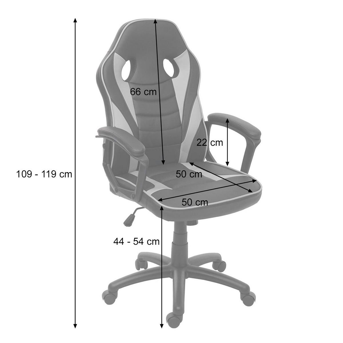 BÜROSTUHL Schwarz, Grau - Schwarz/Grau, Textil (63/119/64cm) - MCW