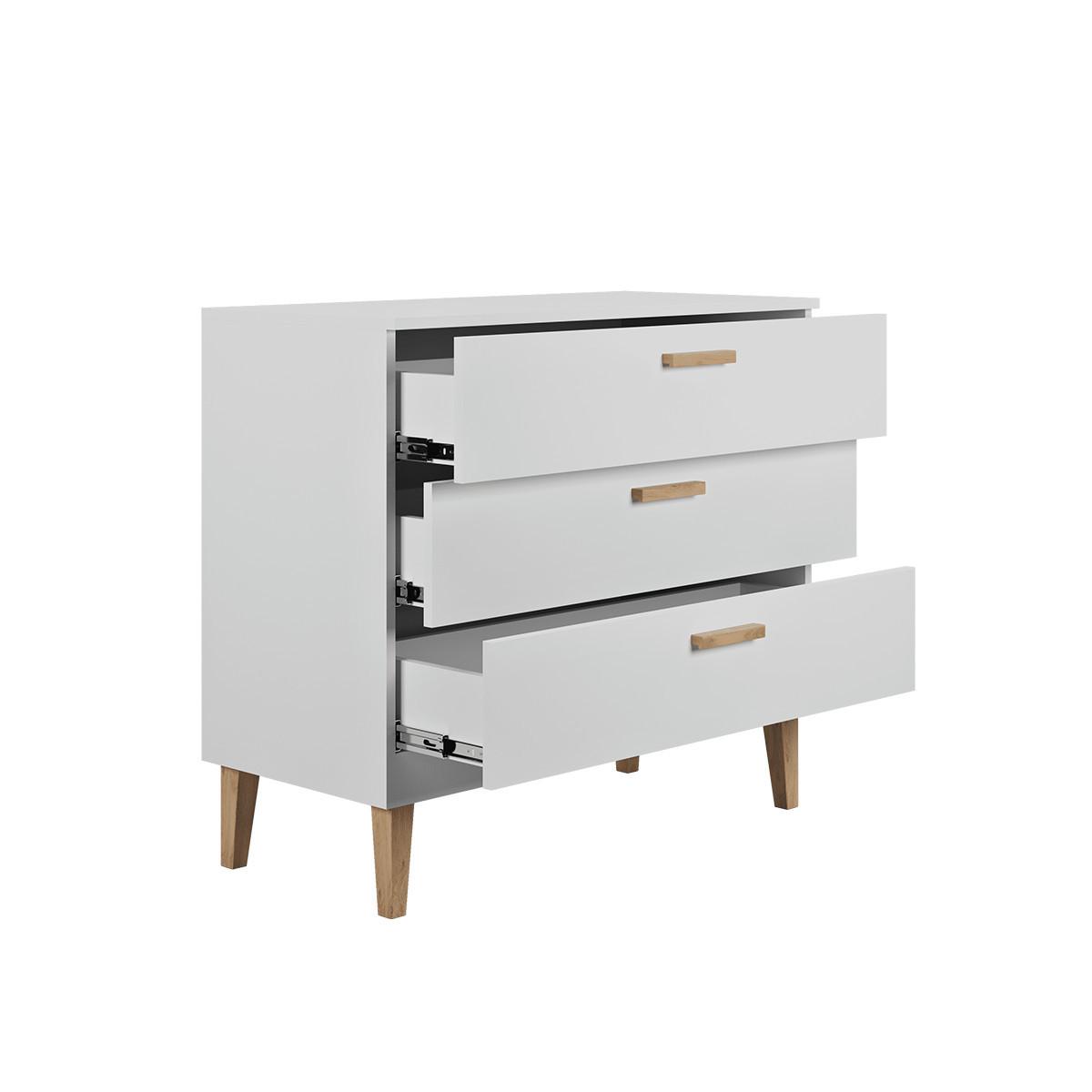 BABYZIMMER 2-teilig Kubi Weiß - Weiß, Holzwerkstoff (100/47/90cm) - Petits-meubles
