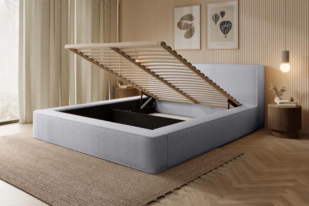POLSTERBETT Omaha In Euphoria - Hellgrau, Holzwerkstoff/Textil (180/200cm) - Fun Möbel