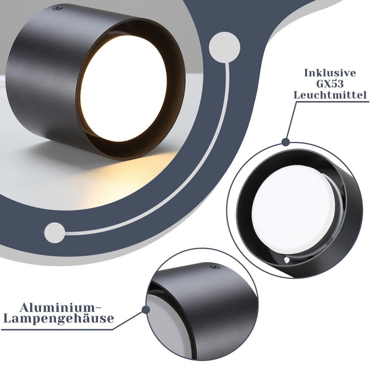 AUFBAULEUCHTE Adelheid II 10/10/8cm(2er-set) - Schwarz, Metall (10/10/8cm) - Nettlife