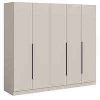 KLEIDERSCHRANK kaschmir 200 x 181 cm, Drehtürenschrank 5-türig mit Einlegeböden - Kaschmir/Schwarz, Holzwerkstoff/Kunststoff (200/181/52cm) - Inn.Furn