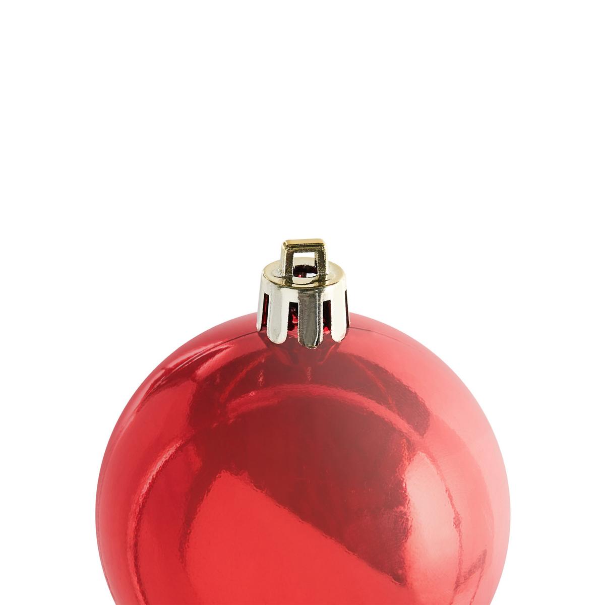 WEIHNACHTSKUGEL 60er Set Rot Tyin - Rot, Kunststoff (6/7/6cm) - Beliani