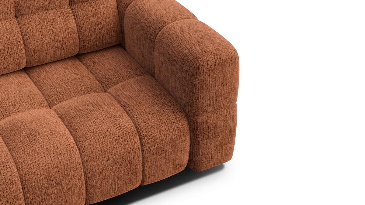 SOFA CLOUDI 2,5-Sitzer, rostrot - Schwarz/Orange, Holz/Textil (211/89/104cm) - Wozimo
