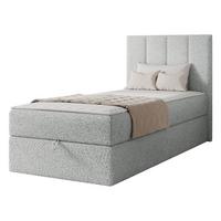BOXBETT Rebos Single Boucle - H3 - Hellgrau, Holz/Textil (90/200cm) - MIRJAN24