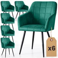 POLSTERSTUHL 6er Set, Metallbeine Grün, Schwarz, x 54/82/58 - Schwarz/Grün, Textil (54/82/51cm) - RAUMHIRSCH FURNITURE
