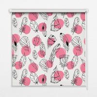 INNENROLLO - Fensterrollo - Rollo - 80x140 cm - Federn und rosa Punkte - Pink, Kunststoff (80/140/0.5cm) - TULUP