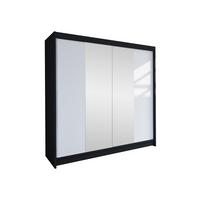 SCHWEBETÜRENSCHRANK Talin II - Klar/Silberfarben, Holzwerkstoff/Metall (180/215/58cm) - MIRJAN24