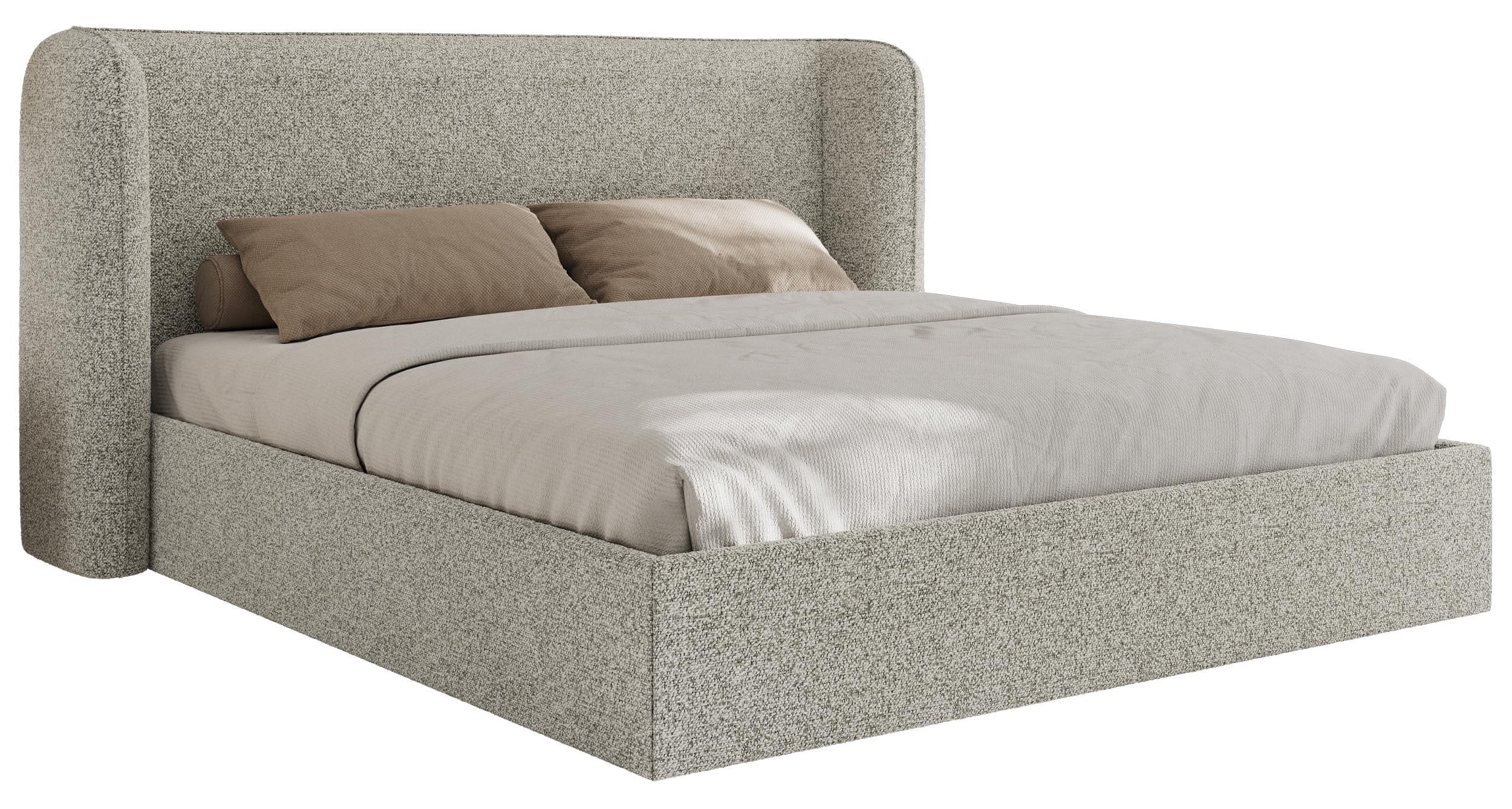 POLSTERBETT EMORA CLASSIC 140/200 - Hellgrau Strukture - Pocket-Matratze - Hellgrau, Textil (140/200cm) - MKS