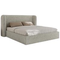 POLSTERBETT EMORA CLASSIC 140/200 - Hellgrau Strukture - Multipocket-Matratze - Hellgrau, Textil (140/200cm) - MKS