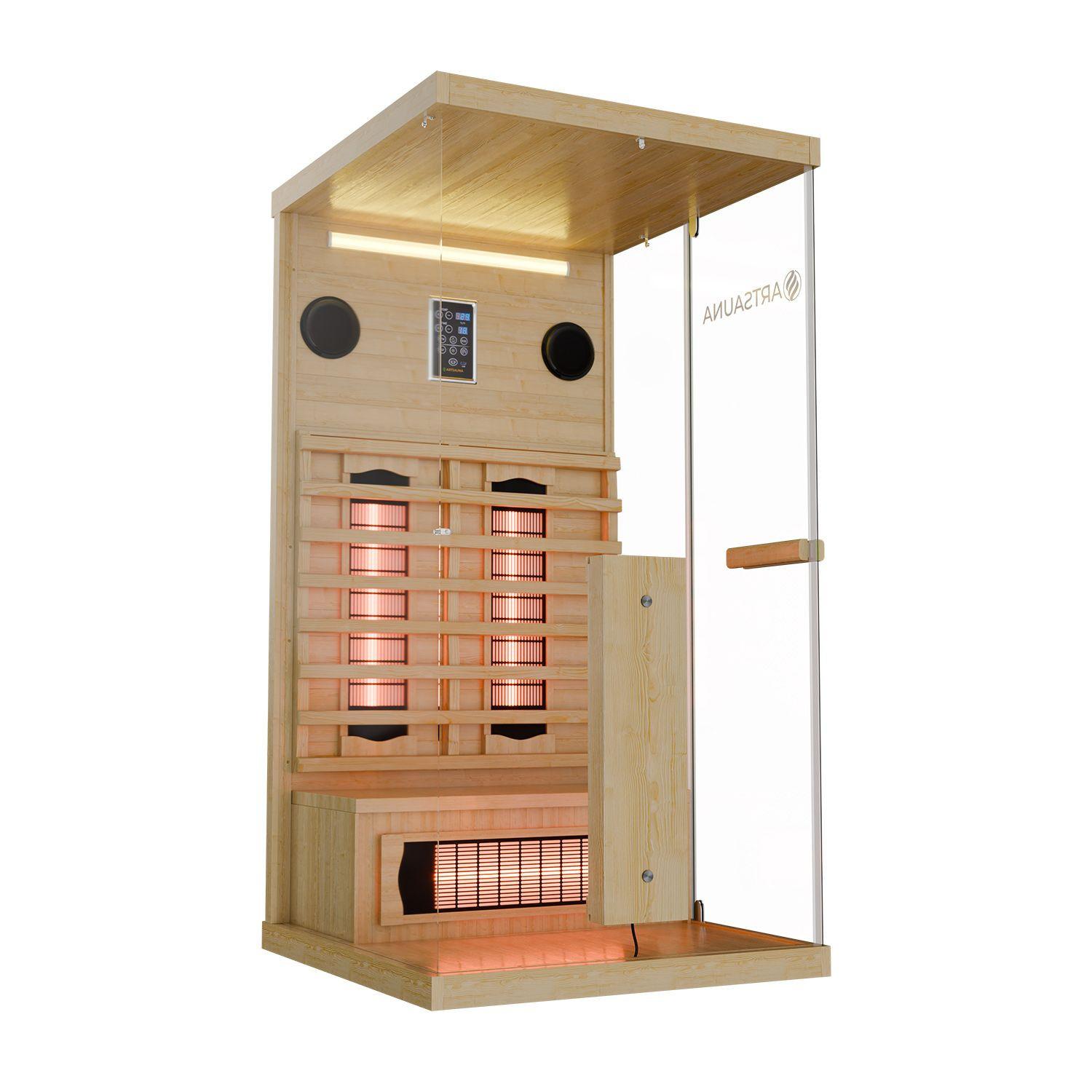 INFRAROTKABINE Göteborg mit Vollspektrumstrahlern - Naturfarben, Holz (90/190/90cm) - Artsauna