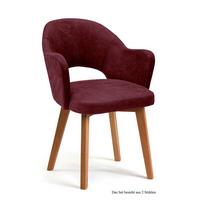 ARMLEHNSTUHL (2er-Set) Darsie 59x87x61 Eiche geölt/Marsala - Eichefarben/Brombeere, Kunststoff (61/87/59cm) - 58aufmkessel
