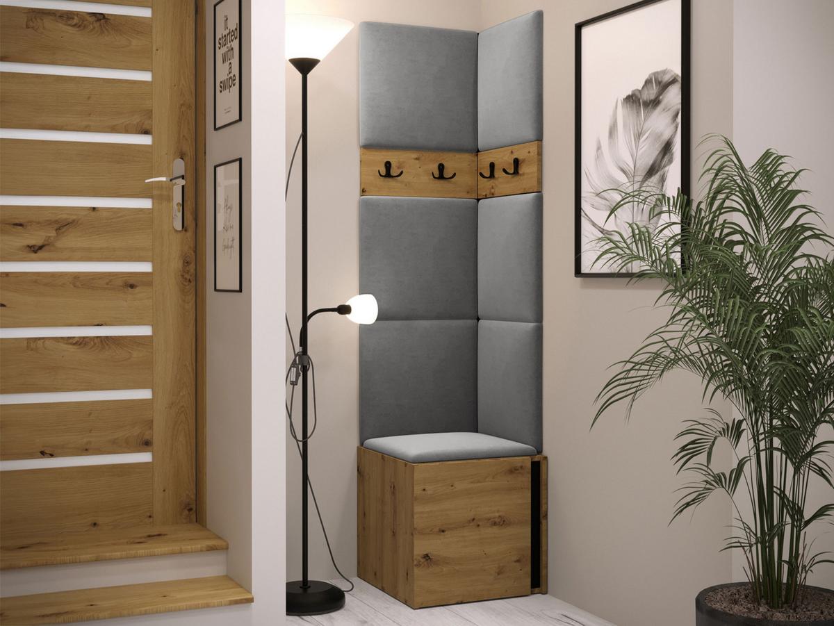 GARDEROBEN-SET Orion XXI - Eiche Artisan/Grau, Holzwerkstoff/Kunststoff (42/186/46cm) - MIRJAN24