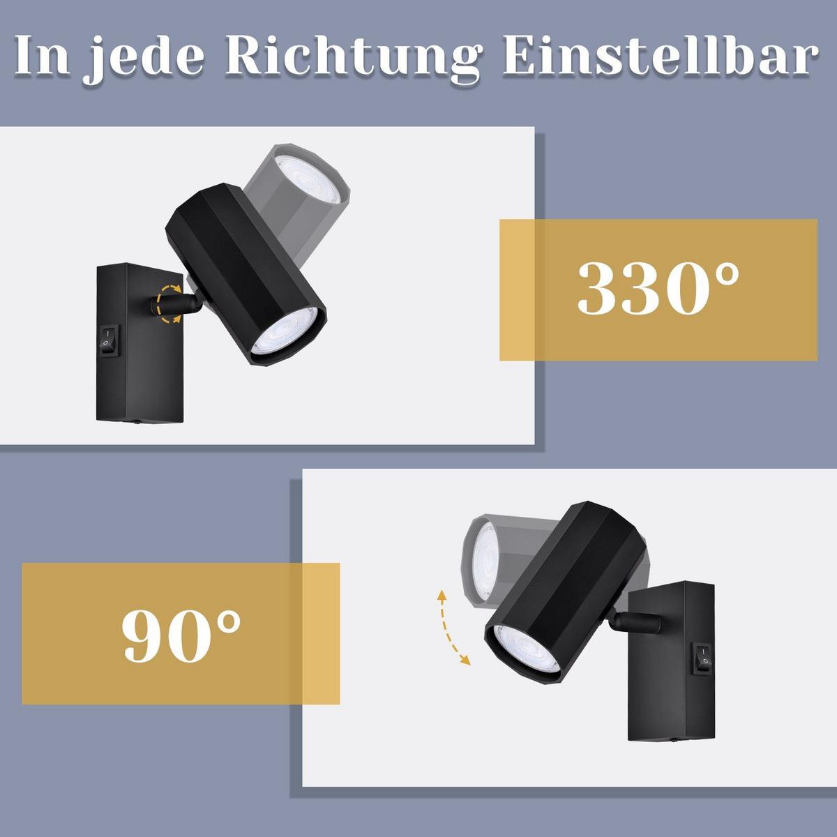 DECKENSTRAHLER Inga 1-flammig 10/11/3 cm - Schwarz, Metall (10/11/3cm) - Nettlife