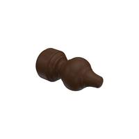 ENDSTÜCKE FÜR GARDINENSTANGEN 28 mm Ø, Rondo Nussbaum, Packung 2 Stück - Nussbaumfarben, Holz (8/4/4cm) - INTERDECO