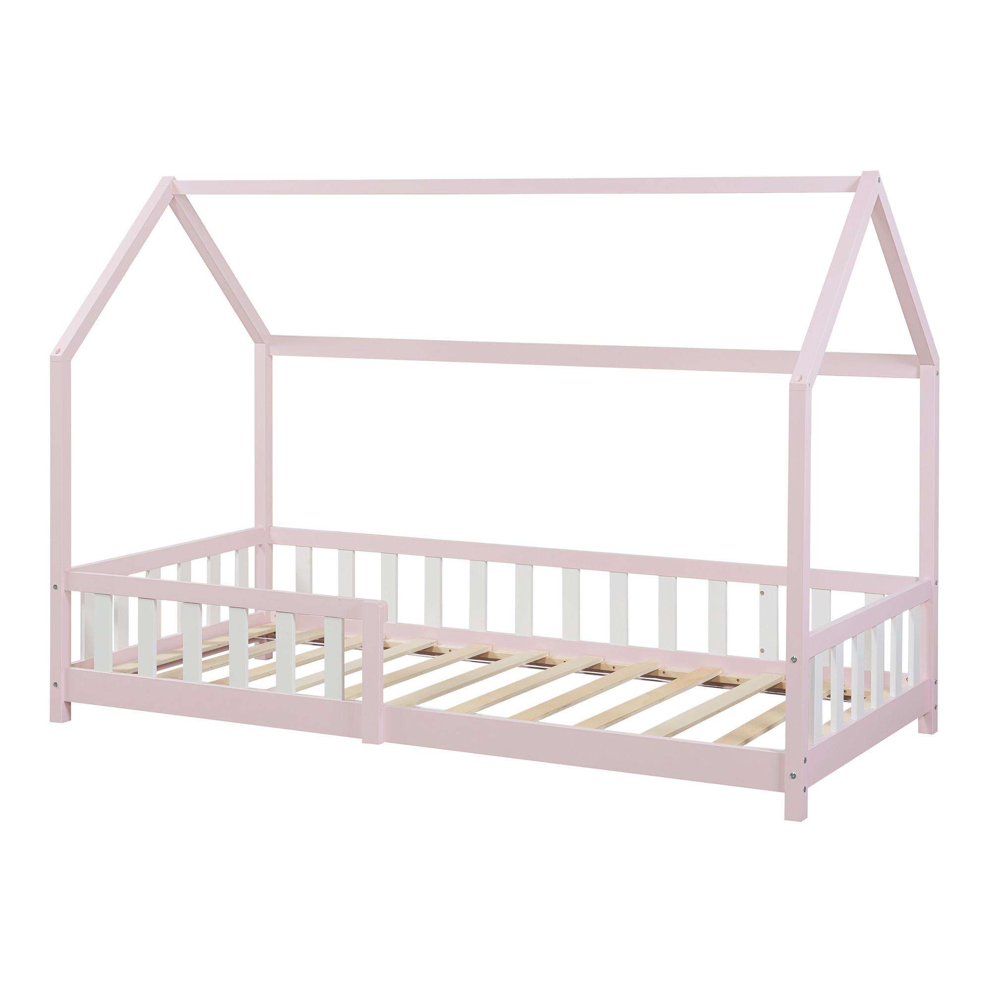 HAUSBETT Hesel - Pink, Holz (90/200cm) - [en.casa]