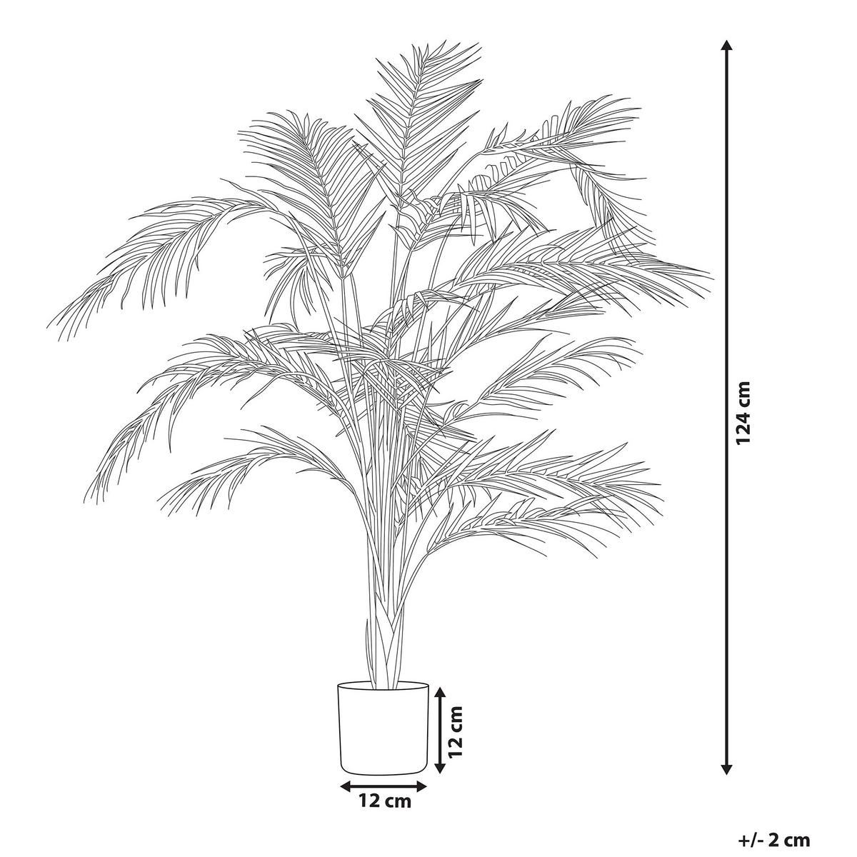 KUNSTPFLANZE im Blumentopf 124 cm Grün/Schwarz Areca Palm - Schwarz/Grün, Kunststoff (124cm) - Beliani