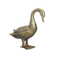 GÄNSEFIGUR DENDER, Aluminium, handgefertigt, Gold, 46 x 19 x 42 cm - Goldfarben, Metall (46/42/19cm) - KADIMA DESIGN