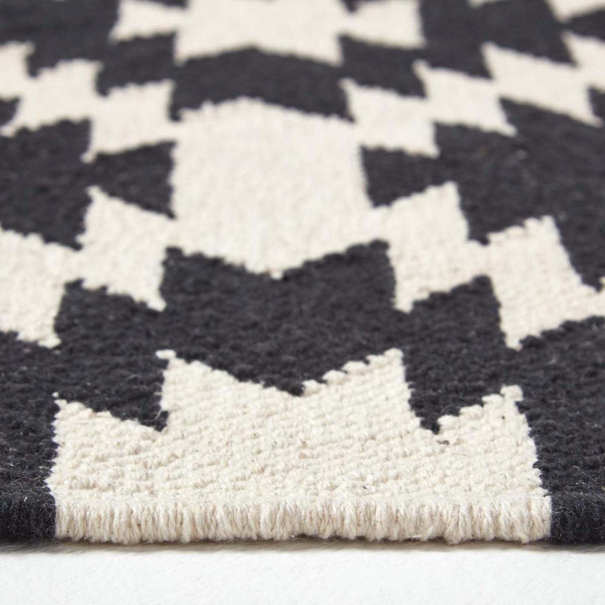 KELIM-TEPPICHLÄUFER Zürich handgewebt 66/200 cm - Schwarz, Textil (66/200cm) - Homescapes