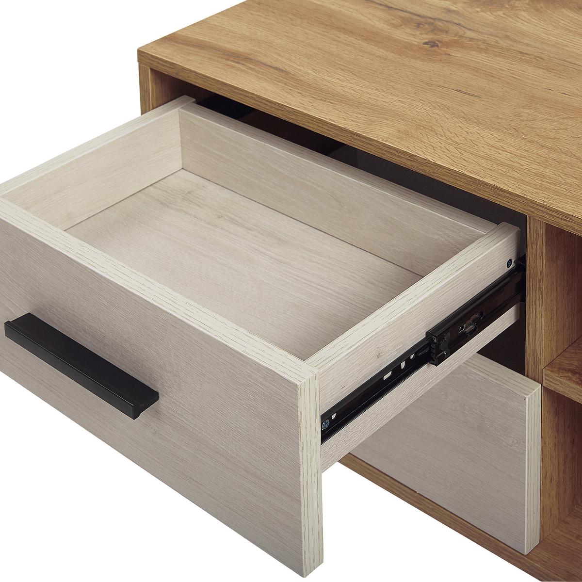 TV-MÖBEL Hellbraun, Weiß FLORIDA 40/120/49 cm - Hellbraun, Holzwerkstoff (120/49/40cm) - Beliani