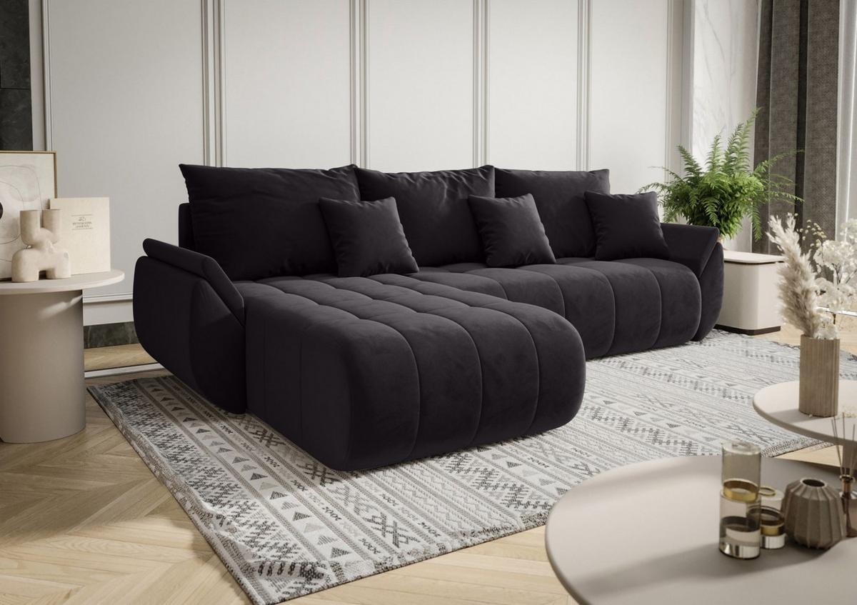 ECKSOFA Akita - Anthrazit, Holzwerkstoff/Textil (280/185cm) - Fun Möbel