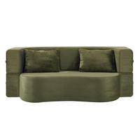 SCHLAFSOFA mikrofaser in olivgrün, faltbares gästebett & montagefrei - Grün, Textil (180/70/55cm) - Urban Meuble